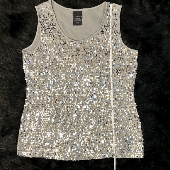 Grey sequin tank top, size S, like new. - Picture 5 of 7